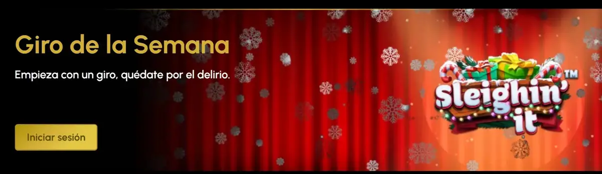 Giro de la Semana en Spin Grande Casino - Empieza con un giro, quédate por el delirio, promoción Sleighin' It