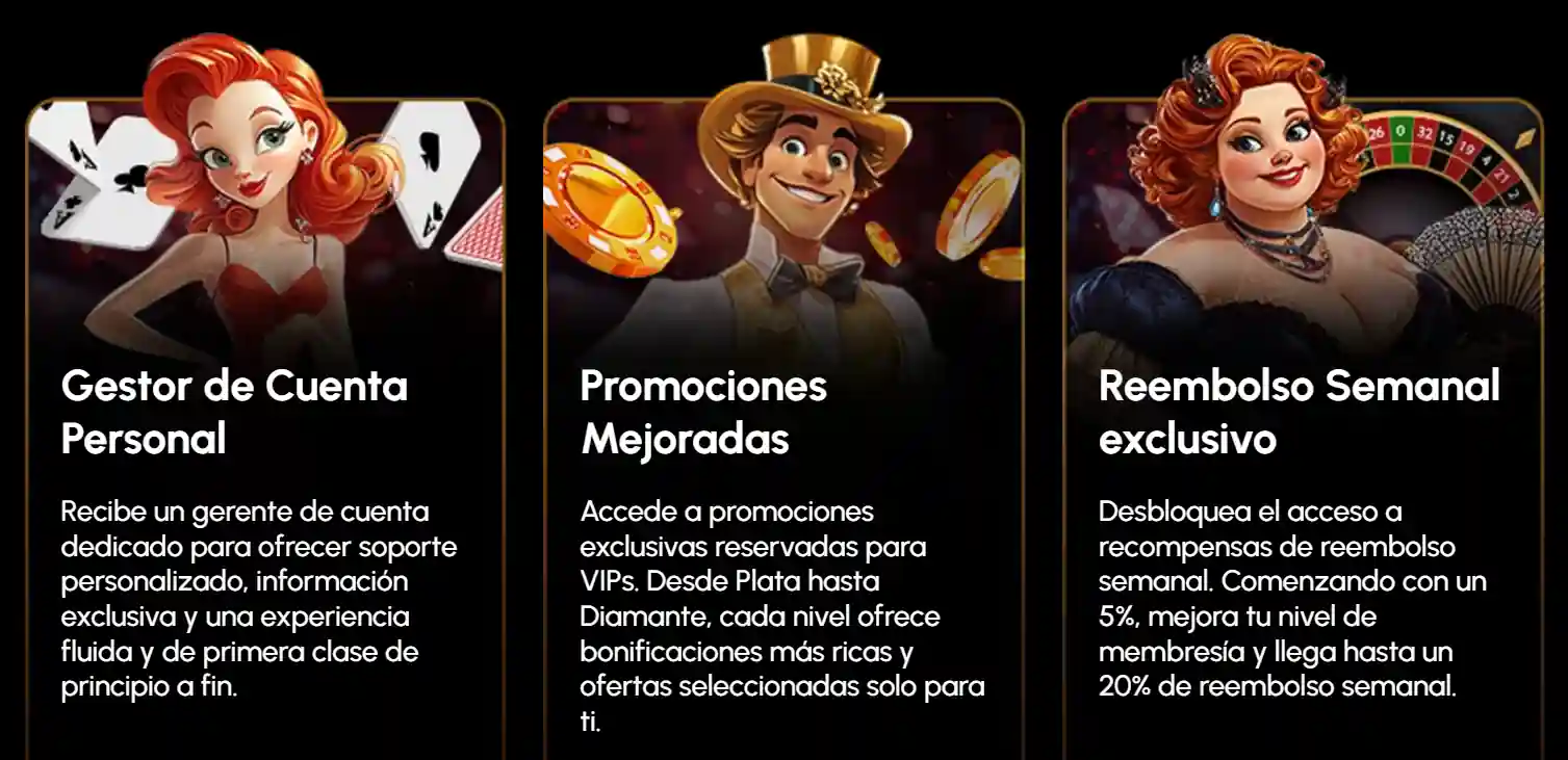 Beneficios VIP Spin Grande Casino - Gestor de Cuenta Personal, Promociones Mejoradas, Reembolso Semanal exclusivo para miembros